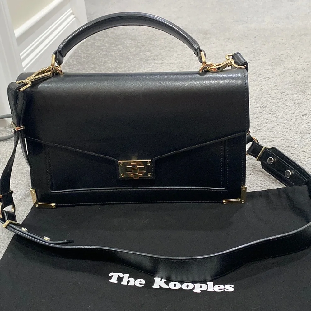 The Kooples medium black leather Emily Bag - Picture 1 of 17